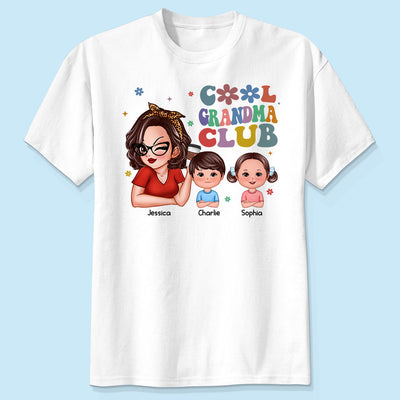 Cool Grandma Club Woman And Kids Personalized Shirt