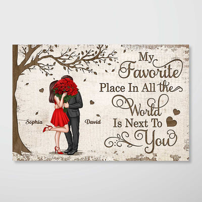 Favorite Place In The World Elegant Couple Personalized Poster, Valentine‘s Day Gift For Him, For Her