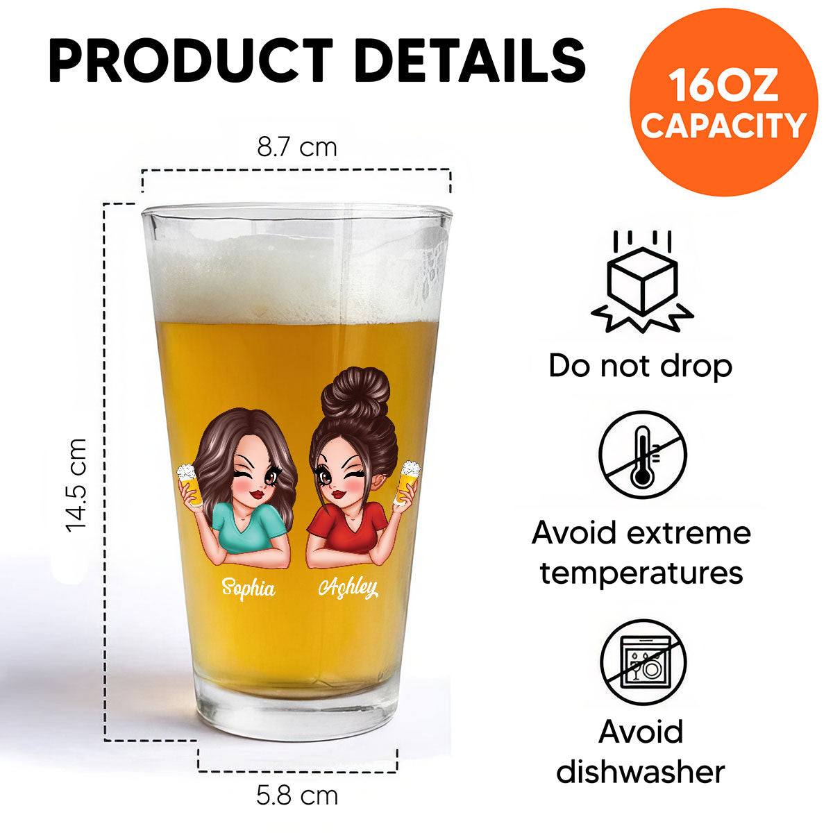 Are We Drunk Sassy Besties Personalized Beer Glass, Funny Birthday's Gift For Besties