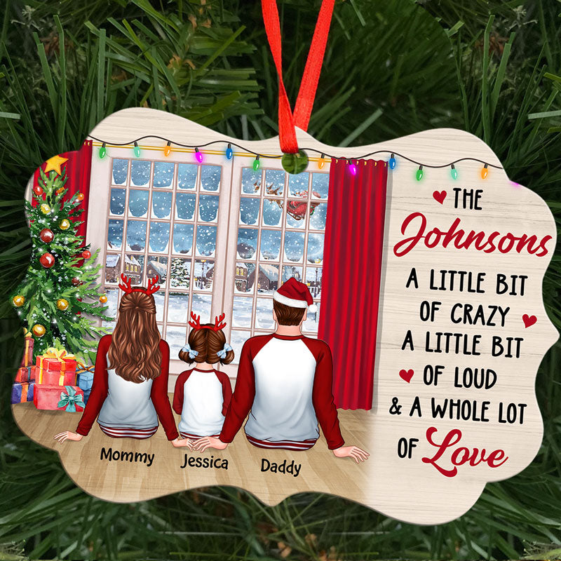 Family Pajamas Sitting Window Personalized Christmas Ornament