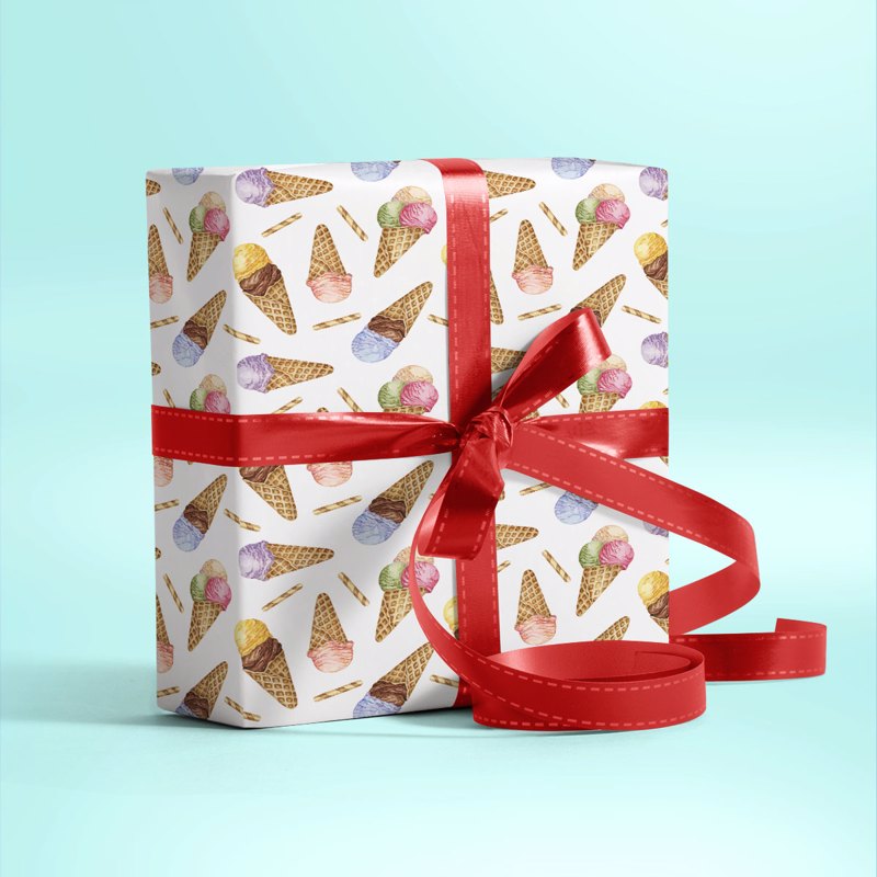 Ice Cream Cones Gift Wrapping Paper