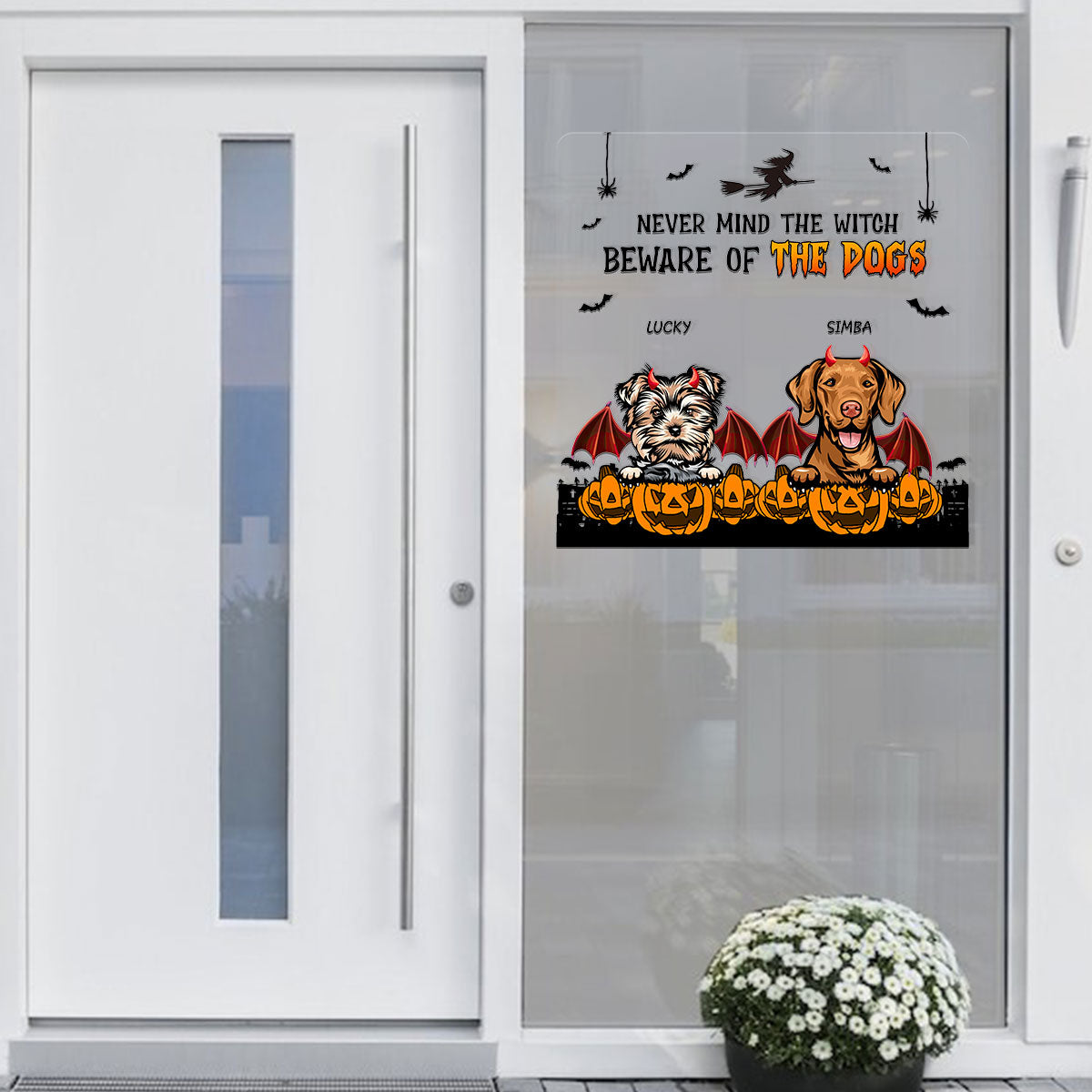Little Monsters On Board Devil Dogs Halloween Decor Personalized Decal