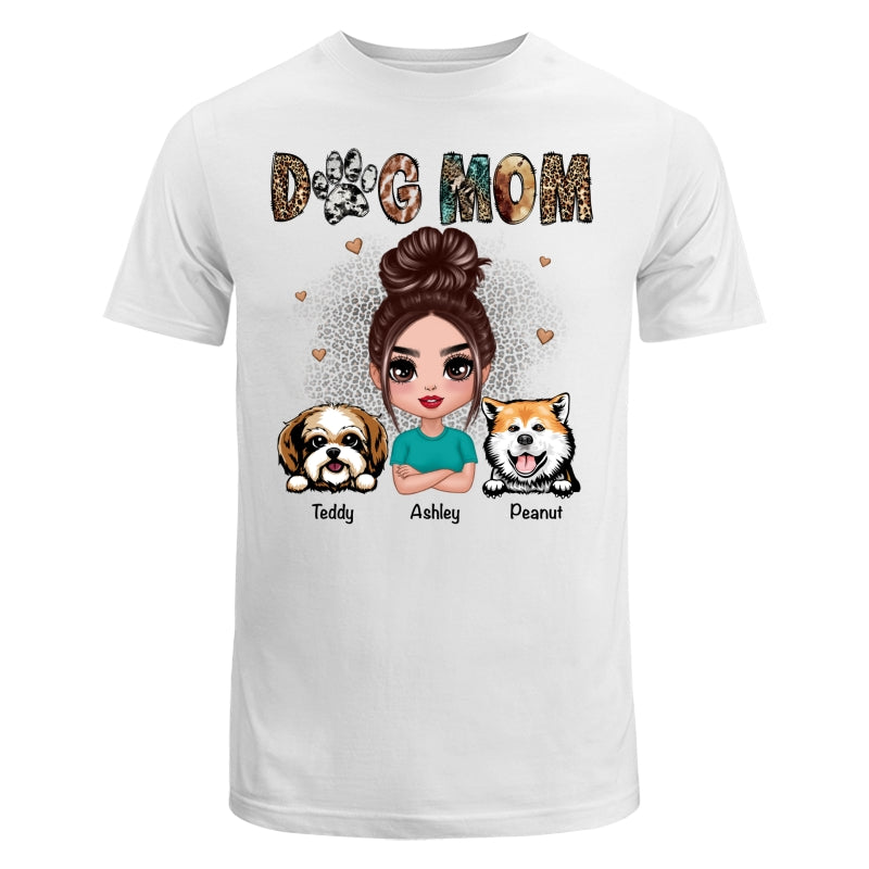 Animal Patterns Dog Mom Peeking Dogs Personalized Shirt