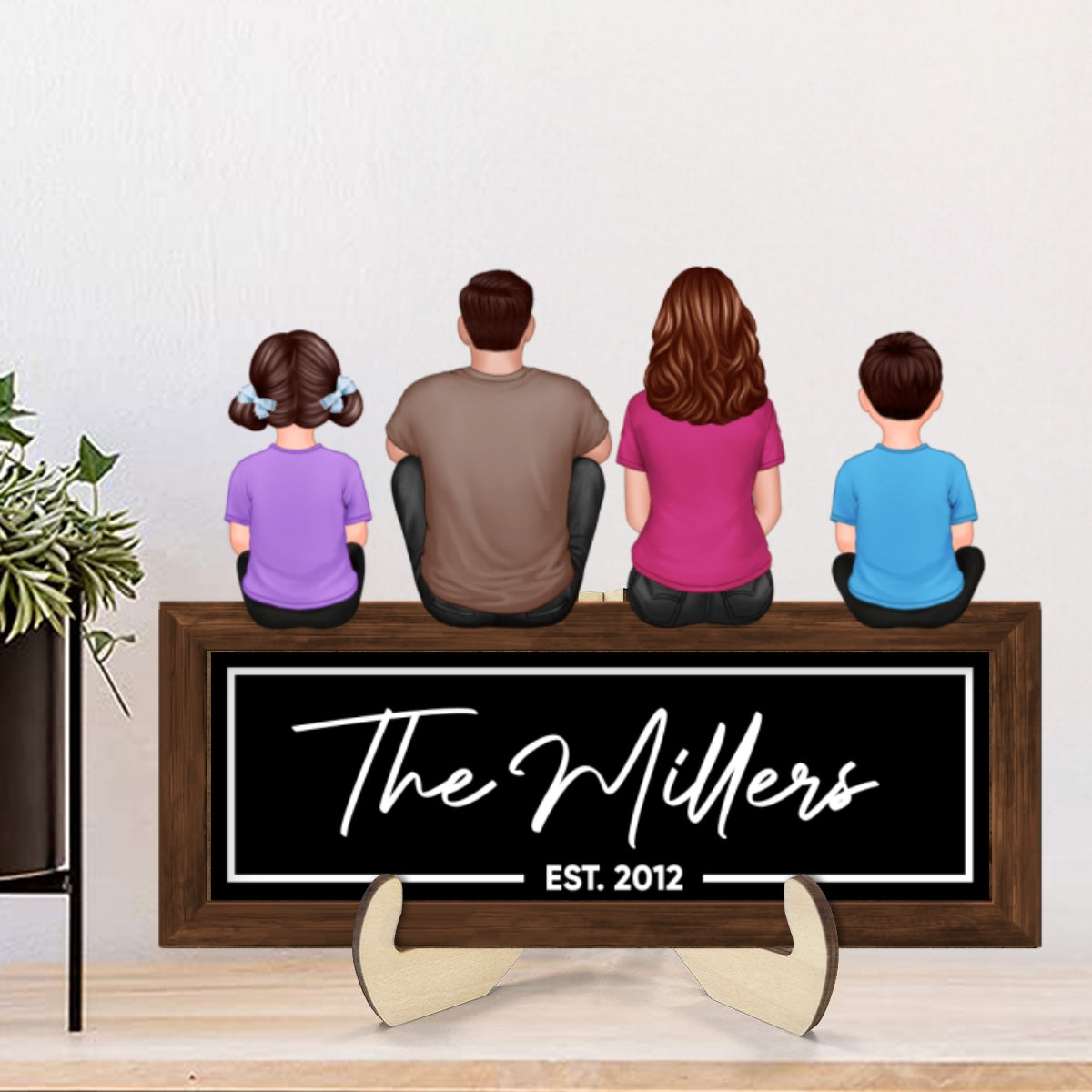 Dad's Pride - Family Showcase Wooden Plaque - Father's Day Gift