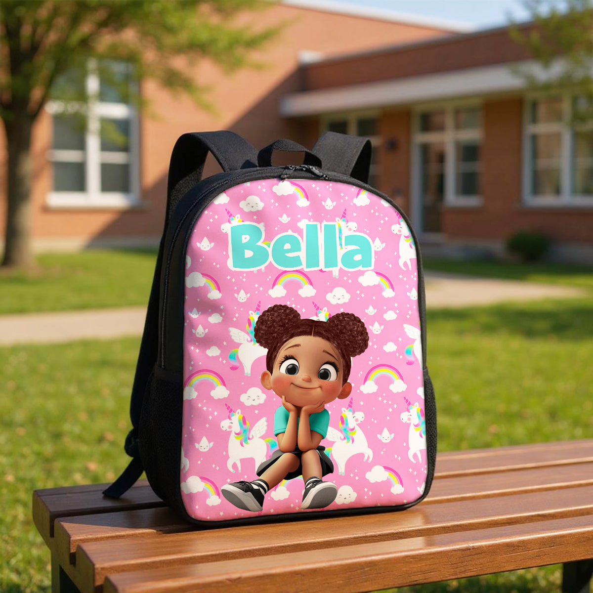 Rainbow Dinosaur Unicorn Personalized Kid Backpack, Back to School Backpack for Boys, Girls, 12 Different Designs