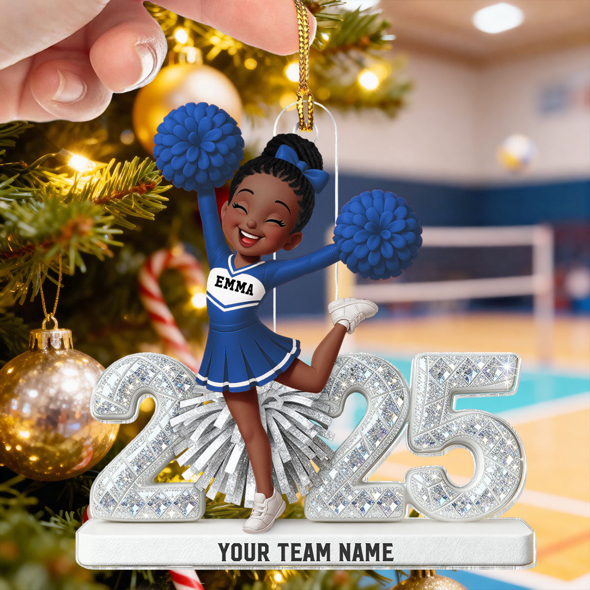3D Shining Effect Christmas Cheerleader - Personalized Acrylic Ornament - Christmas Gift For Cheerleaders