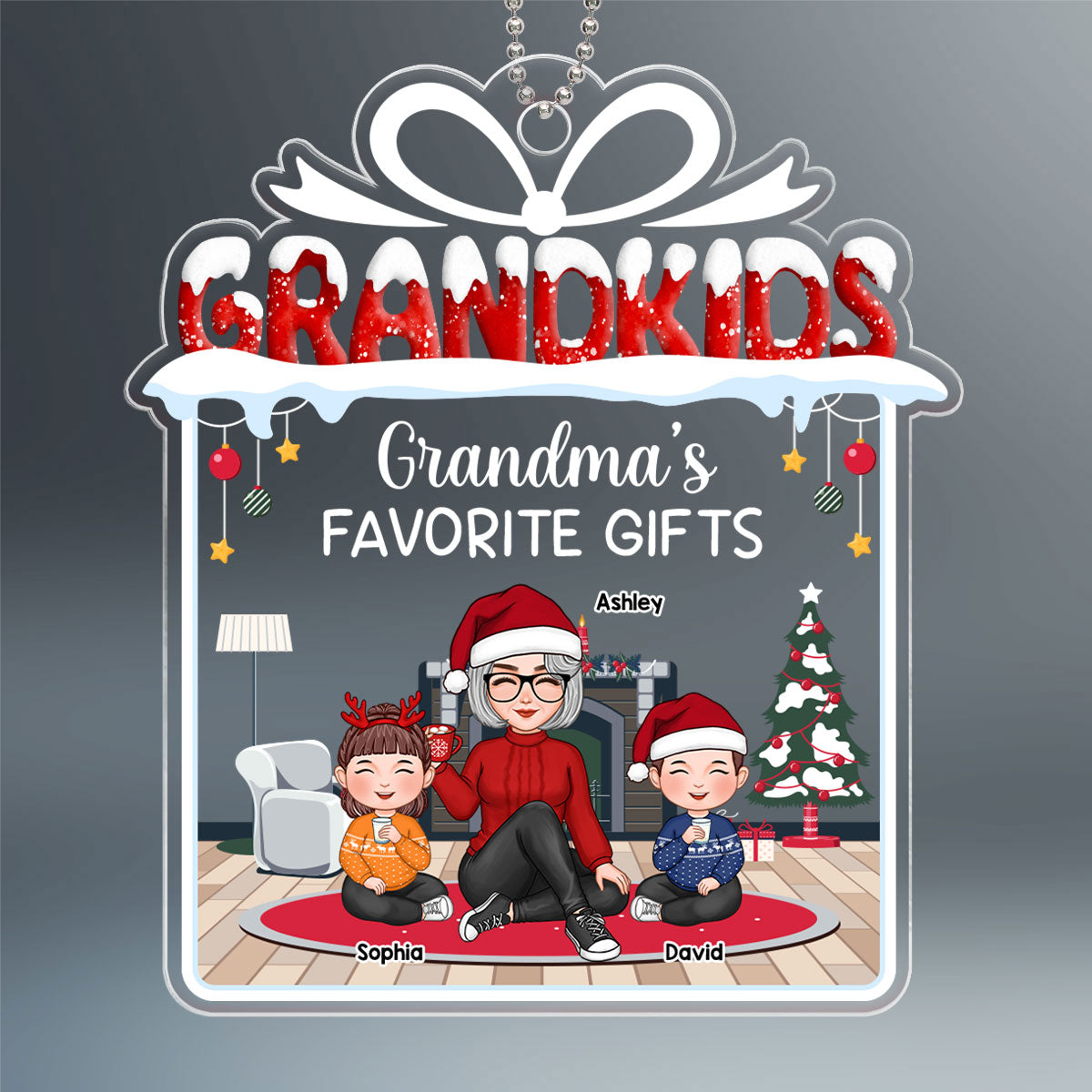 Grandma‘s Favorite Gift Grandkids Personalized Acrylic Ornament