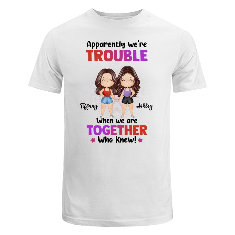 Trouble Besties Best Friends Watercolor Personalized Shirt