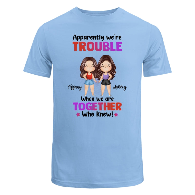 Trouble Besties Best Friends Watercolor Personalized Shirt