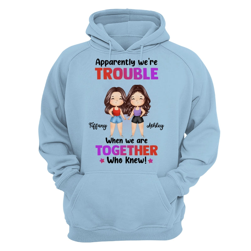 Trouble Besties Best Friends Watercolor Personalized Shirt