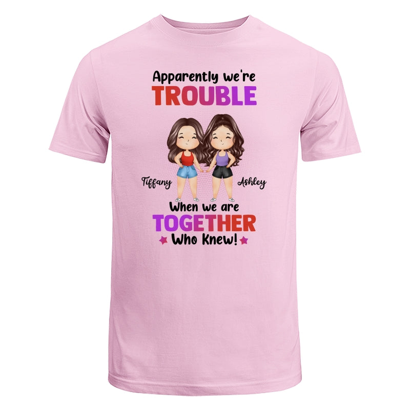 Trouble Besties Best Friends Watercolor Personalized Shirt
