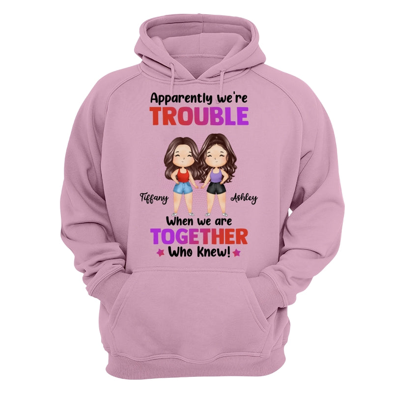 Trouble Besties Best Friends Watercolor Personalized Shirt
