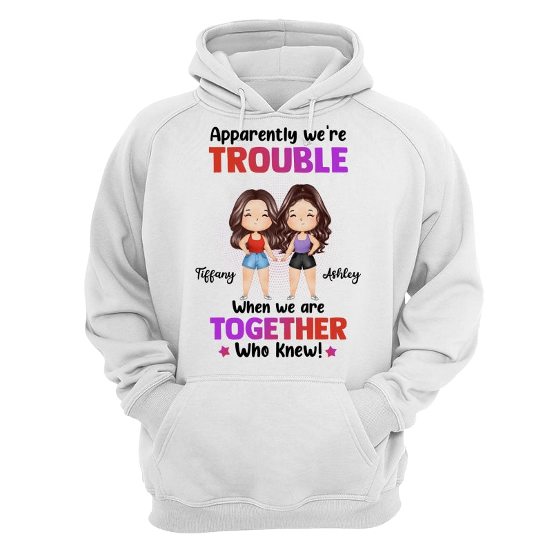 Trouble Besties Best Friends Watercolor Personalized Shirt