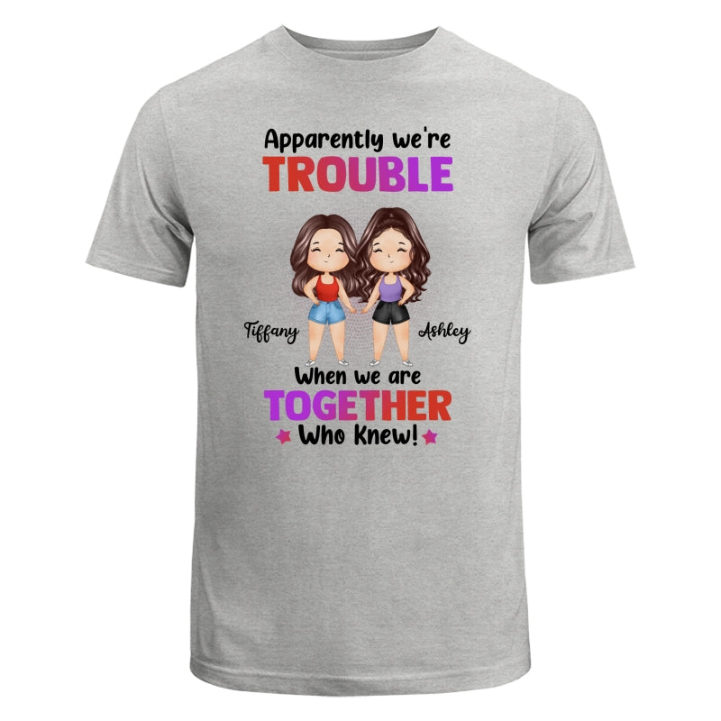 Trouble Besties Best Friends Watercolor Personalized Shirt
