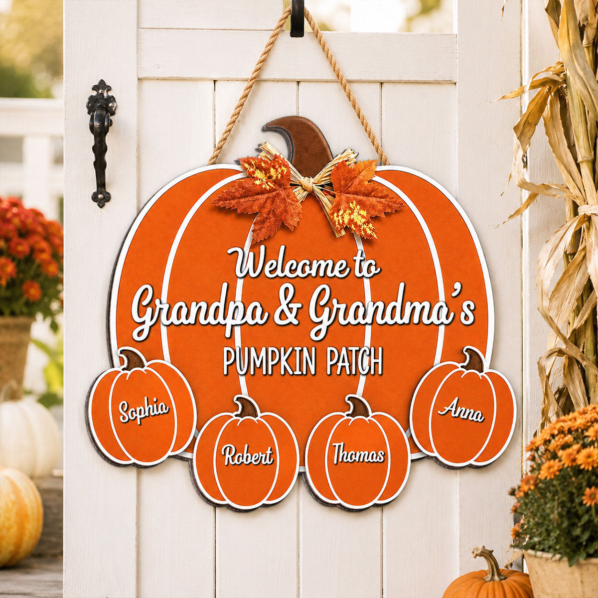 Fall Season Vibe Welcome To Grandma Grandpa Pumpkin Patch - Personalized Wood Sign - Fall Decoration For Grandparents
