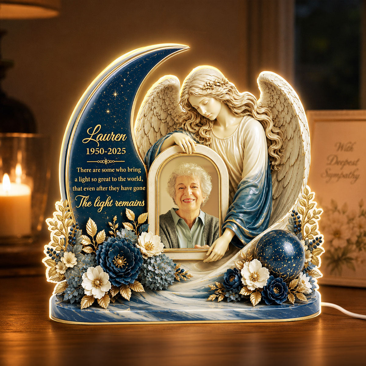 Your Light Remains Memorial - Personalized Light Box - Heartfelt Sympathy Keepsake, Remembrance Gift for Loss of Loved One