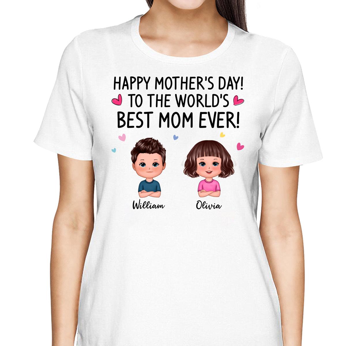 Happy Mother‘s Day To The World Best Mom Grandma Doll Kids Personalized Shirt