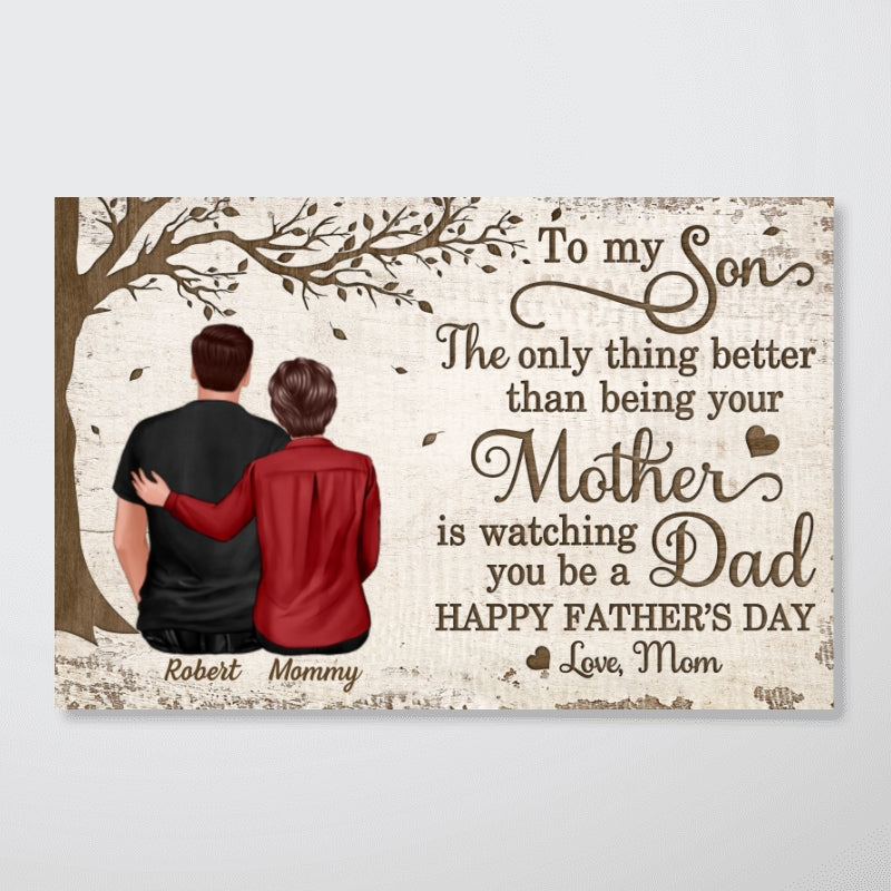 Under Tree To My Son From Mom Happy Father‘s Day Personalized Horizontal Poster