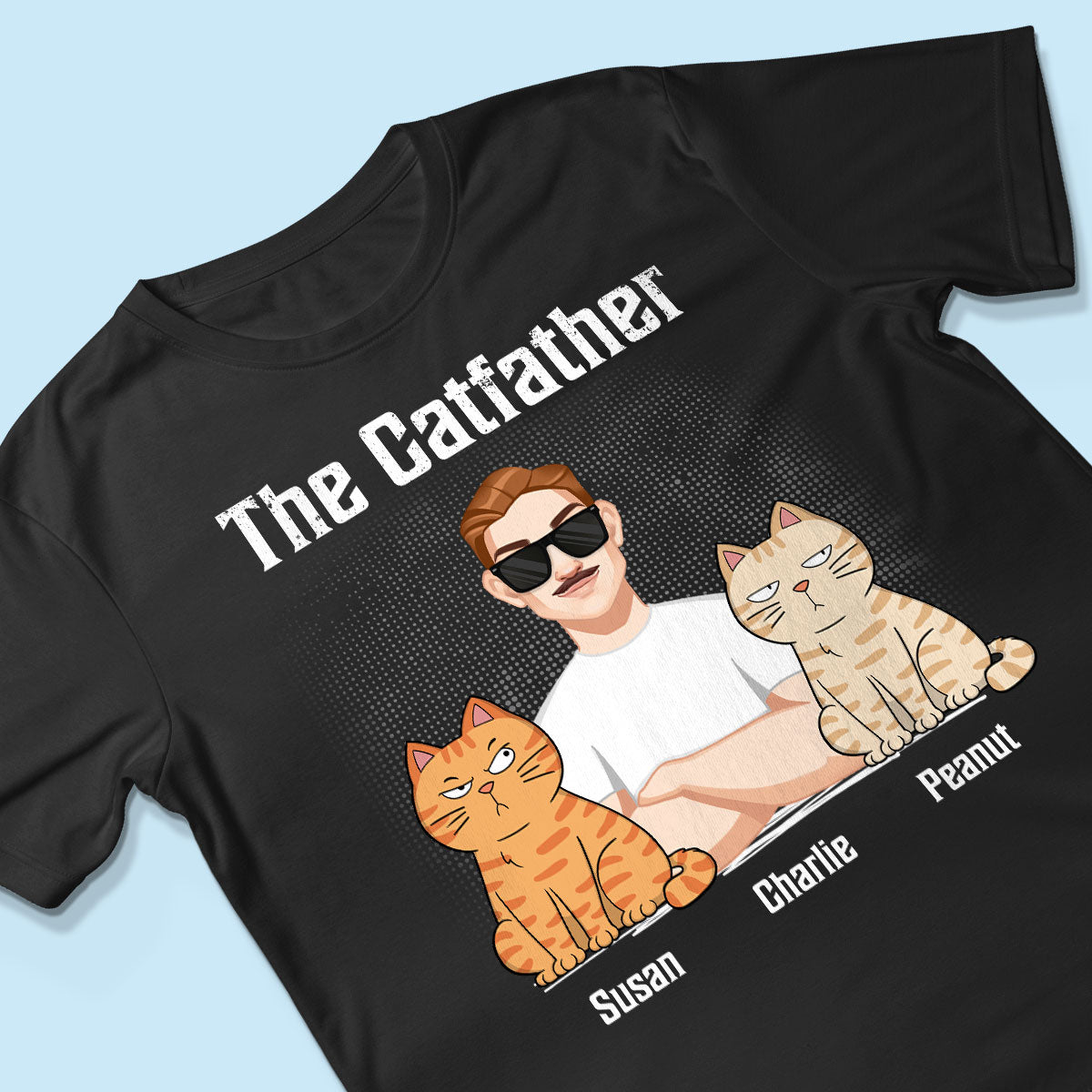 The Catfather Cat Dad Crossed Arms Personalized Shirt