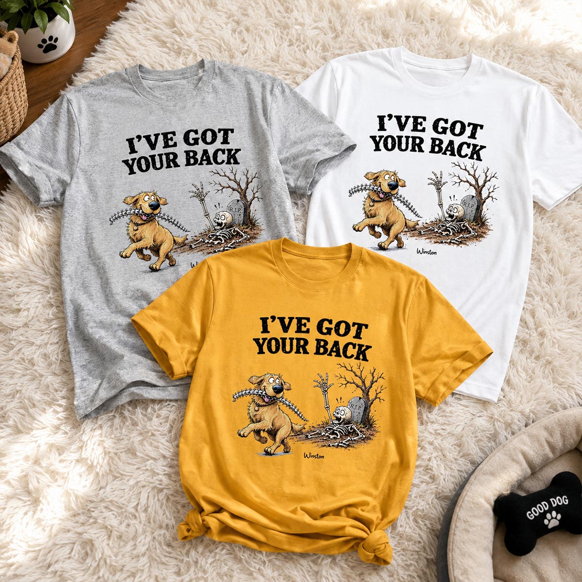 Quirky Dog I've Got Your Back Dog Stealing Backbone From Your Dog Photo - Personalized Shirt - Funny Halloween Drinkware For Dog Lovers