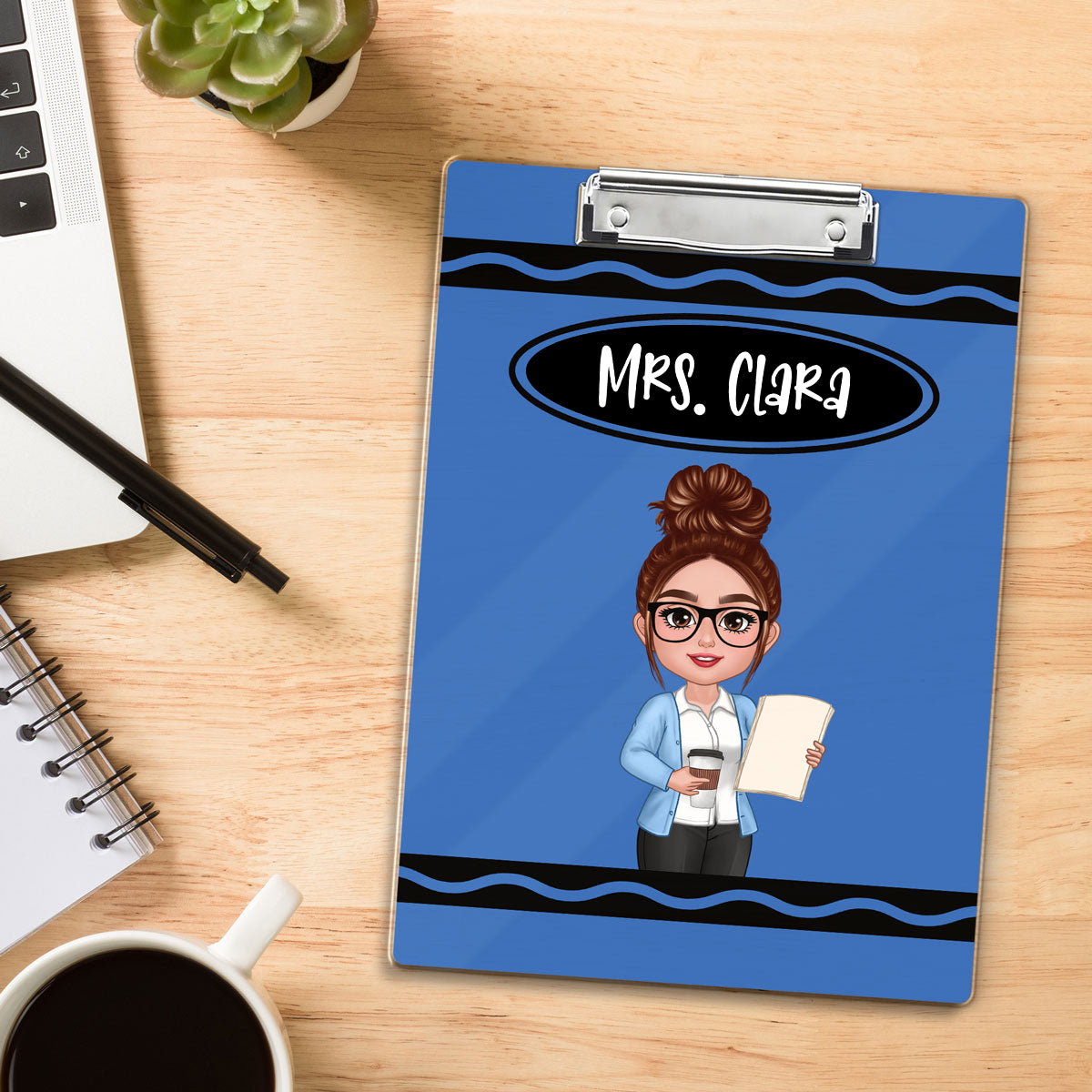 Teacher Crayon Personalized Clipboard