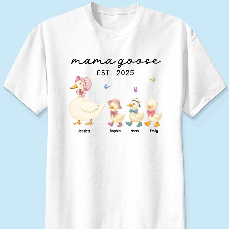Grandma Goose Mama Goose And Kids Personalized Shirt, Gift