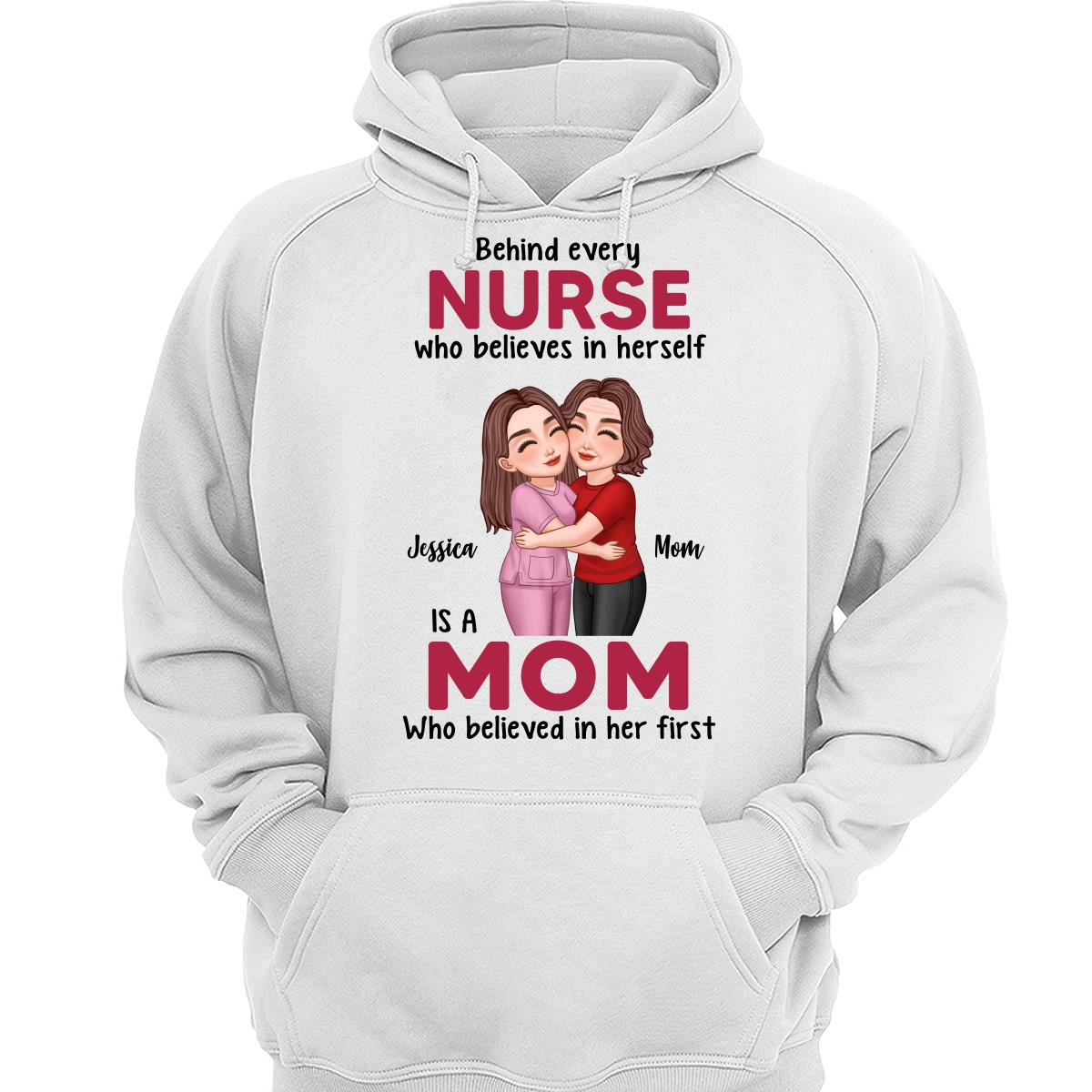 Behind Every Daughter Son Is A Mom By Custom Occupation Firefighter, Nurse, Police Officer, Teacher Personalized Shirt