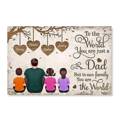 Heart Tree To The World You Are a Father Personalized Horizontal Poster