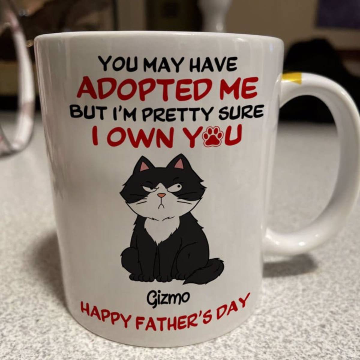 Funny Cute Cats We Own You Personalized Mug, Father’s Day Gift For Cat Dad