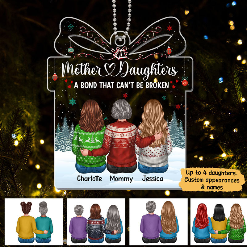 Mother Daughter Bond Can‘t Be Broken Gift Shape Personalized Acrylic Ornament