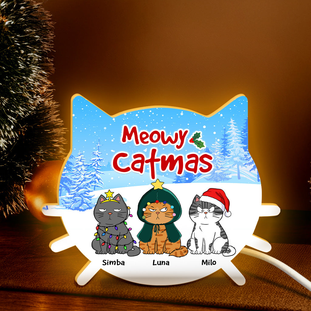 Christmas Funny Cute Cats Is This Jolly Enough - Personalized Light Box - Gift For Cat Lovers, Christmas Decoration