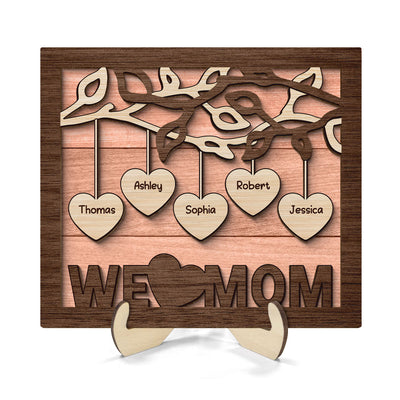 We Love Grandma Personalized 2-Layer Wooden Plaque