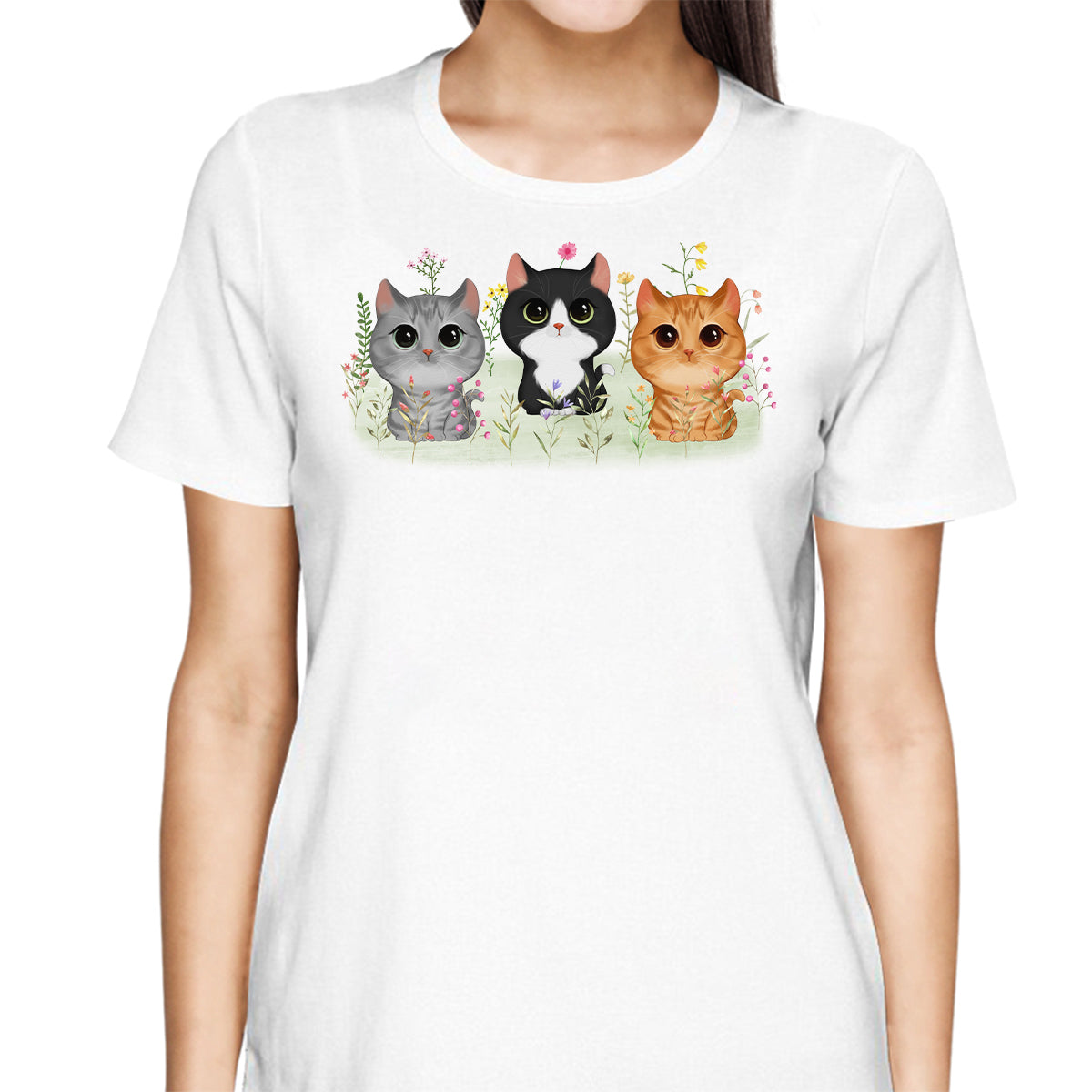 Cat Mom Cat Playing In Flower Bush Gift For Cat Lover Personalized Shirt