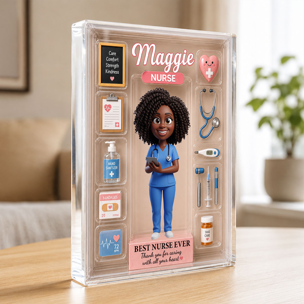 Best Nurse Ever Desk Decor - Personalized Acrylic Block Plaque - Nurse Appreciation Gift, Medical Graduation Gift