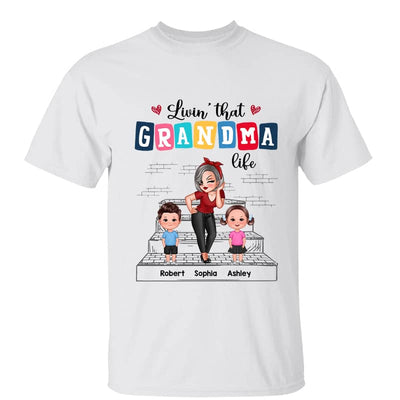 Grandma Grandkids Outline Stair Personalized Shirt