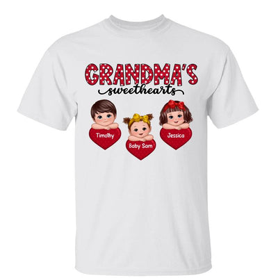Grandma‘s Sweethearts Cute Kids On Hand Personalized Shirt