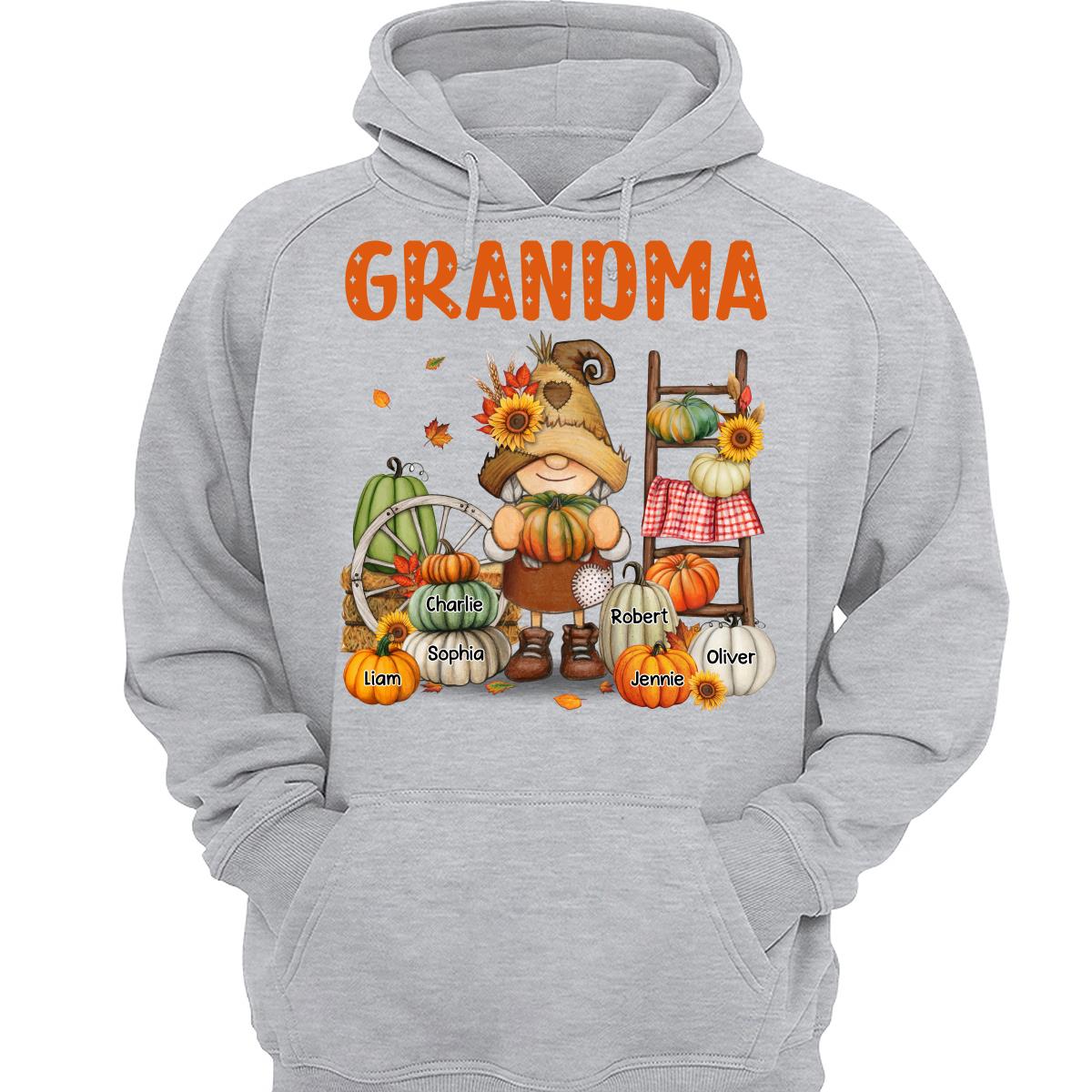 Grandma Mom Fall Season Gnome Personalized Shirt