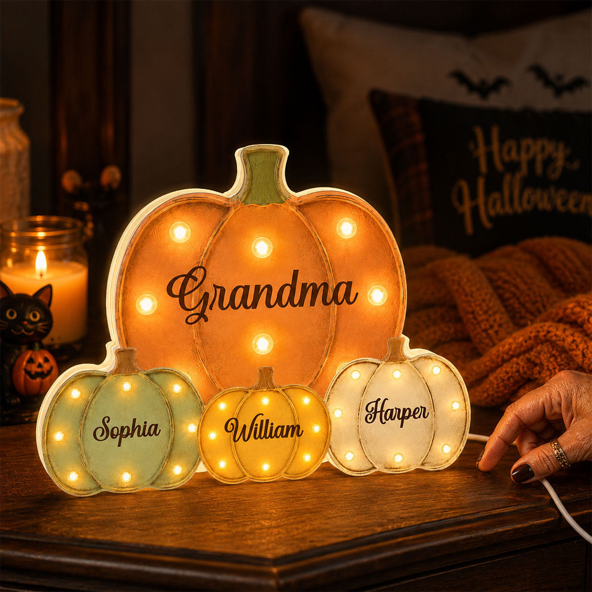 Grandma Little Pumpkins Marquee 2D Flat - Personalized Light Box