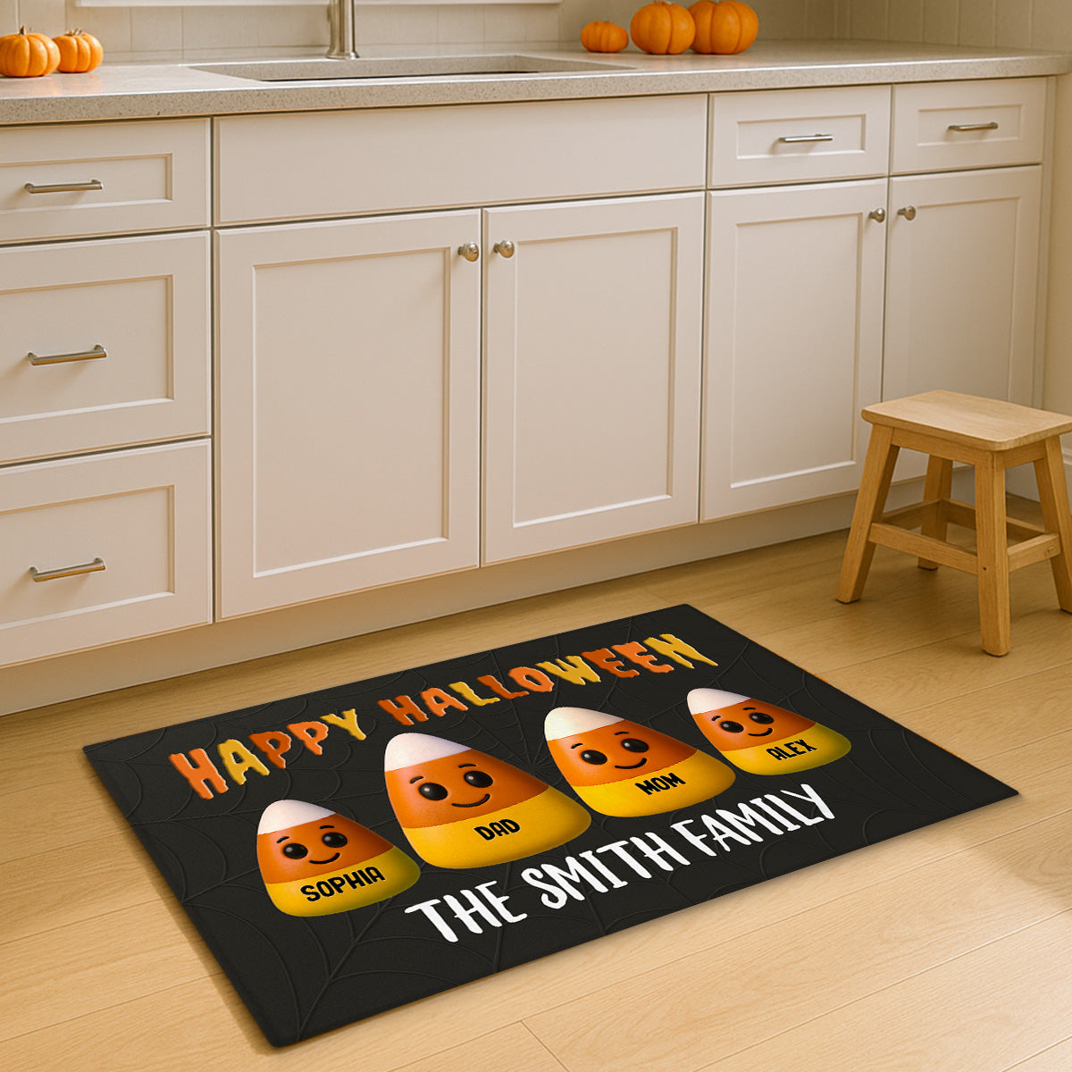 3D Effect Halloween Cute Funny Candy Family Personalized Doormat