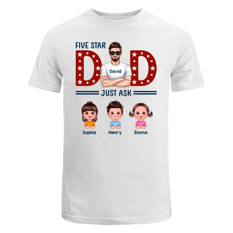 Five Star Dad Just Ask Kids Personalized Shirt