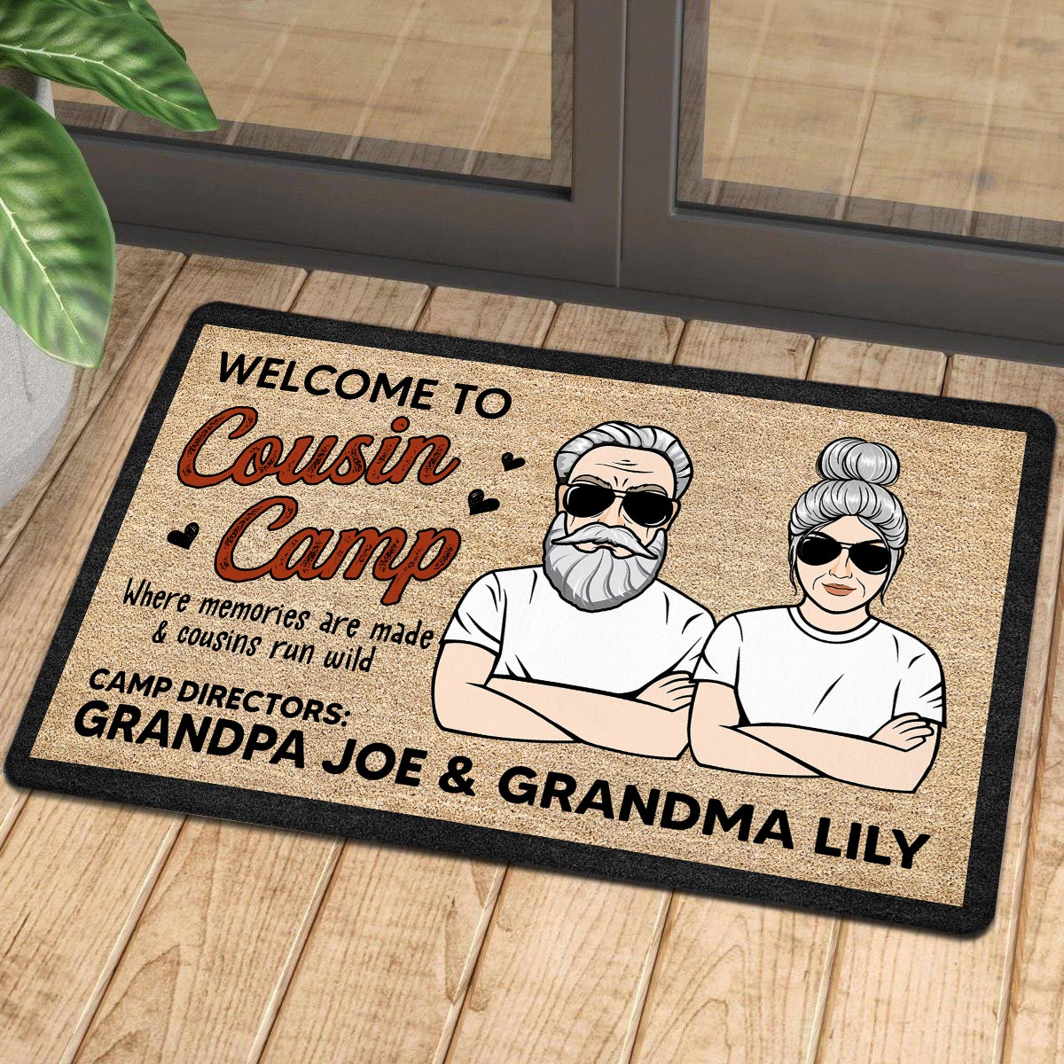 Welcome To Cousin Camp Grandparents House Personalized Doormat