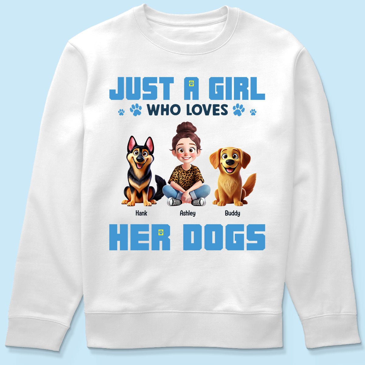 Animation Cartoon Just A Girl Who Loves Her Dogs Personalized Shirt, Gift For Dog Lovers