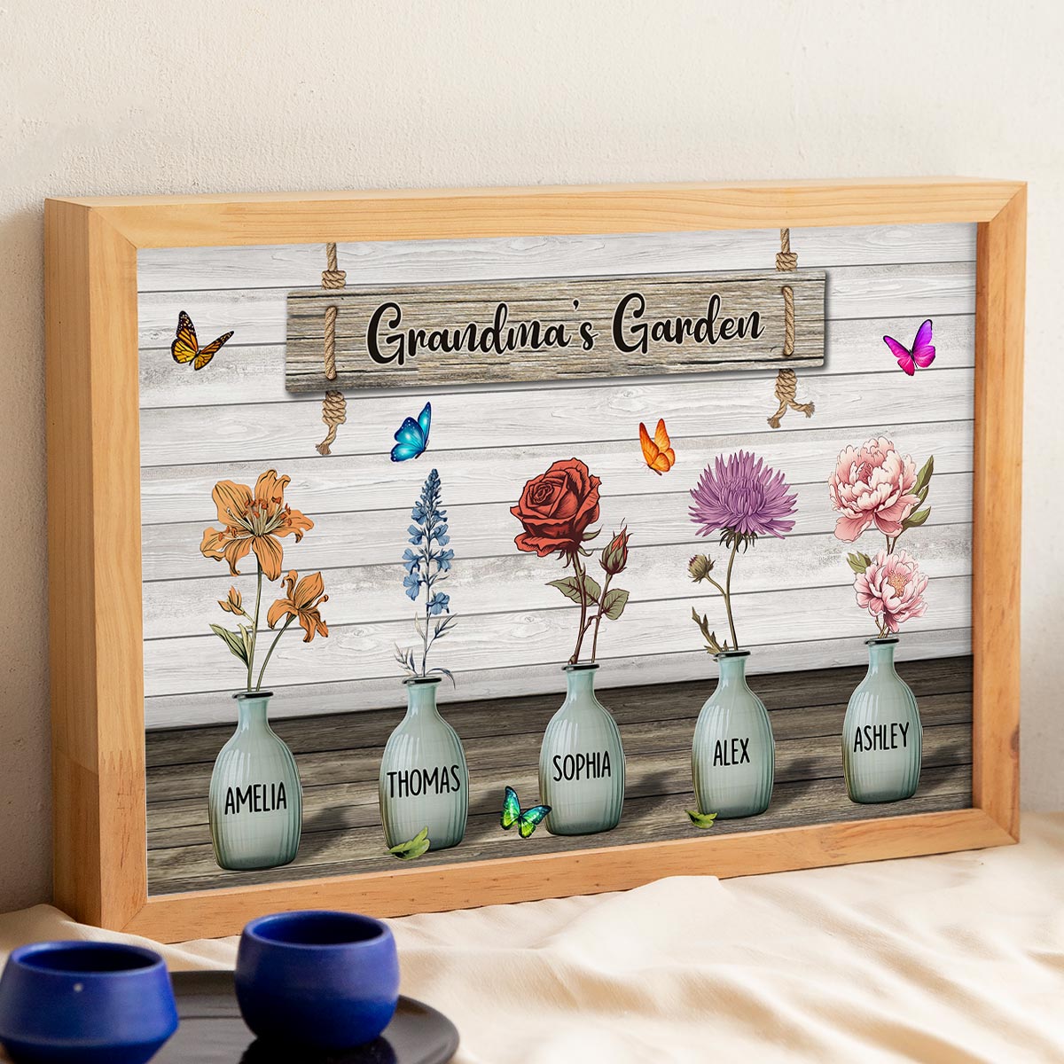 Custom Birth Month Flowers Poster, Gift For Grandma, Mom, Auntie