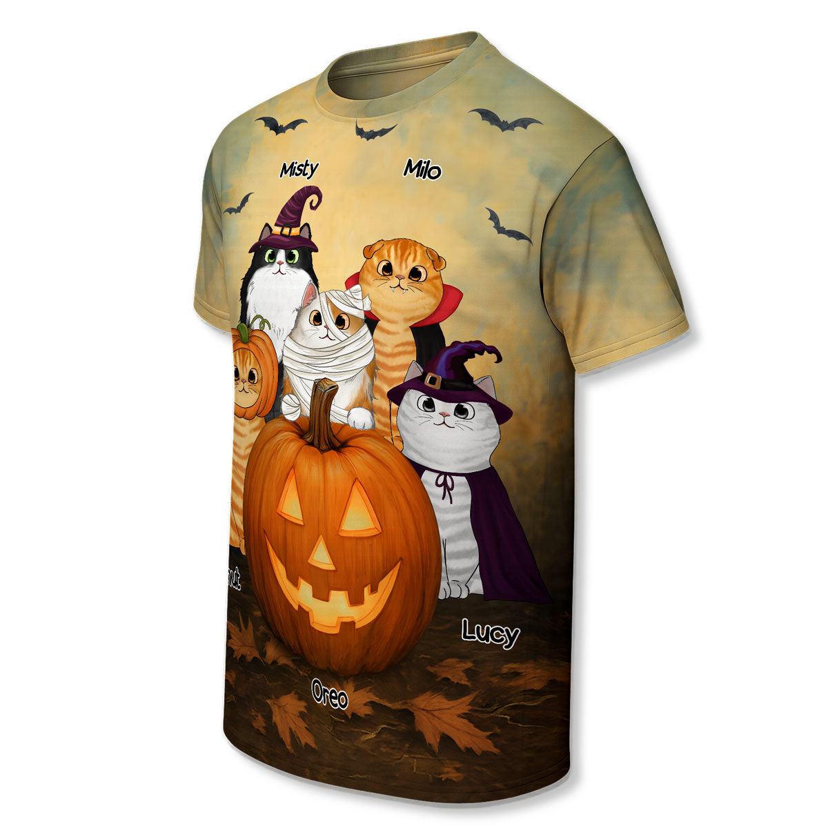 Halloween Cats Pumpkin Personalized 3D Shirt