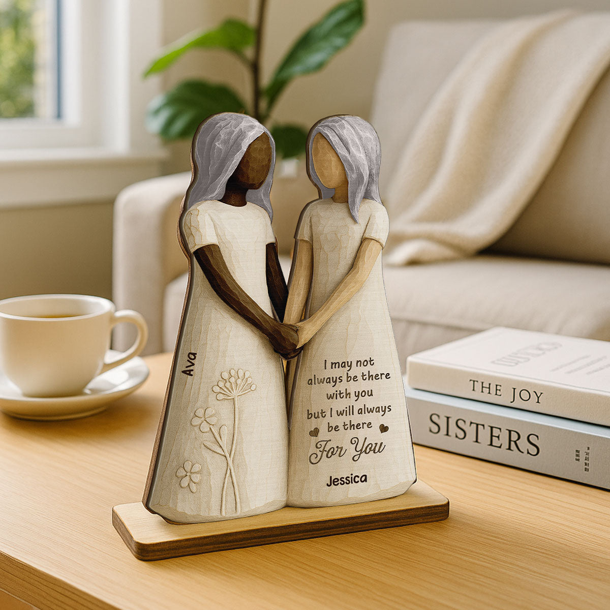 You Are The Sister I Got To Choose 3D Effect Personalized Standing Flat Wooden Plaque, Birthday Gift Friendship Gift for Besties, Lifelong Friends