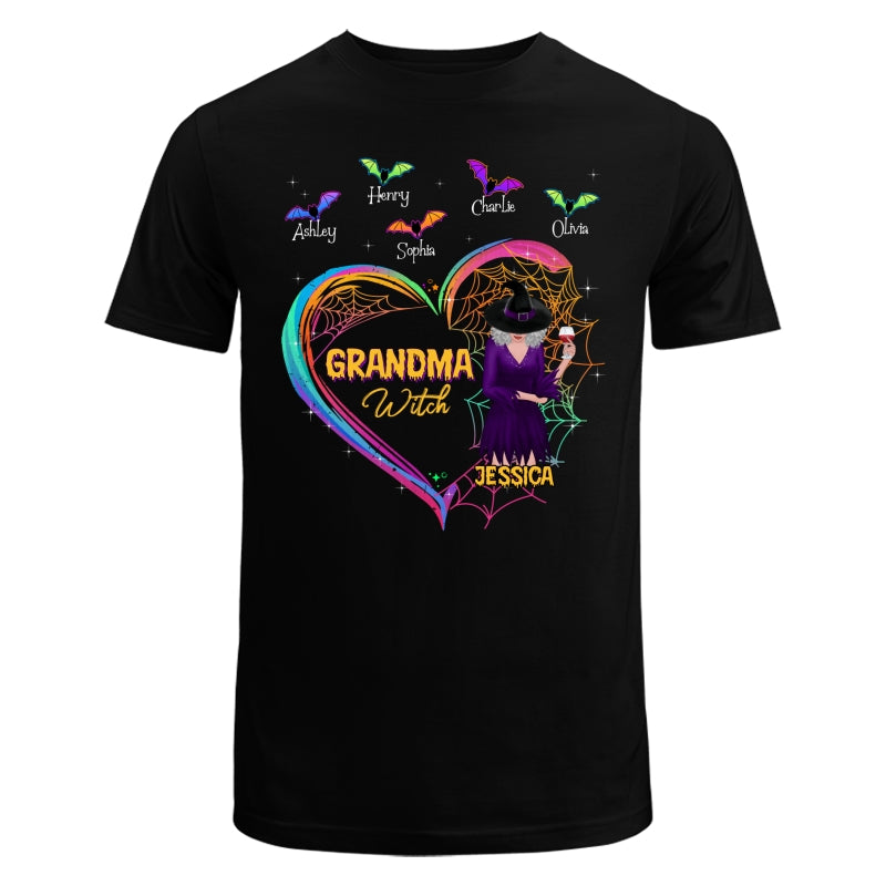 Heart Grandma Mom With And Bats Kids Names Halloween Personalized Shirt