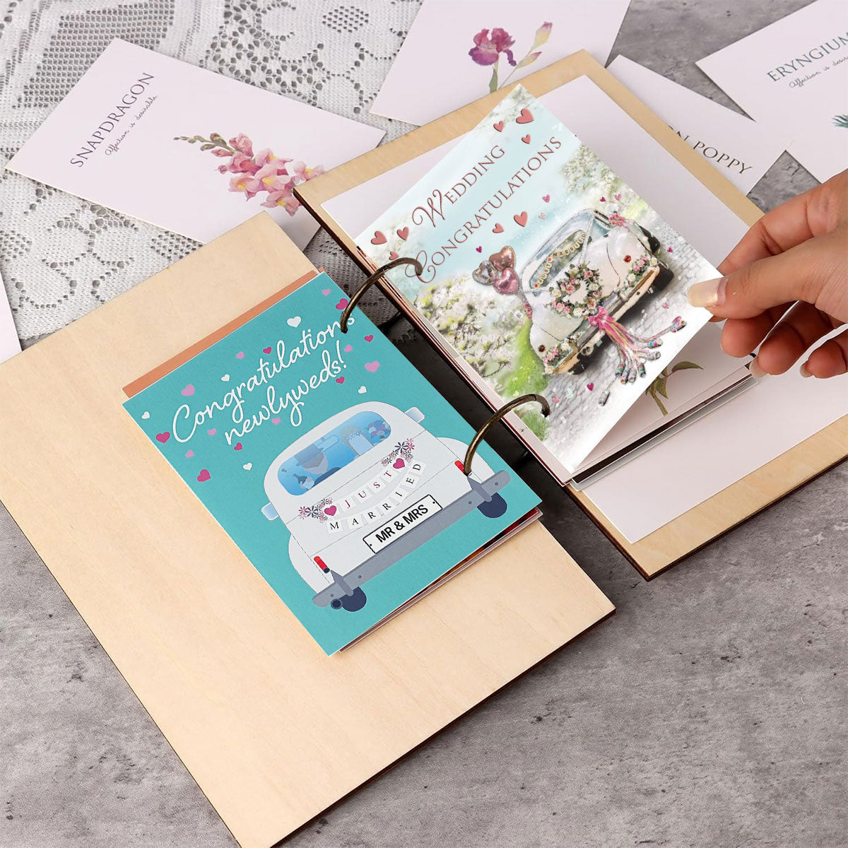 Floral Wedding Couple Personalized Card Keeper, Wedding Shower Card Holder
