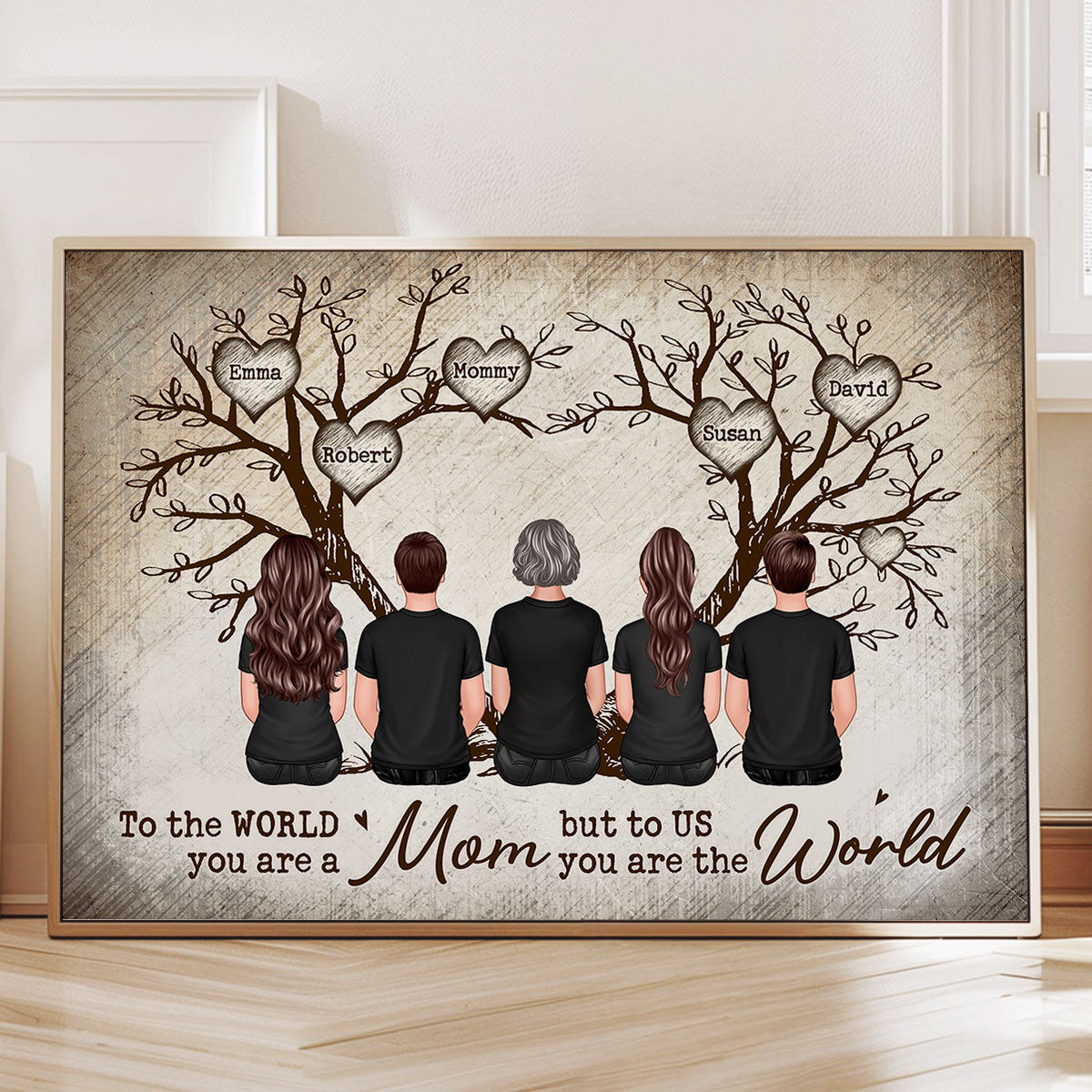 A Tree Of Family Hearts To The World You Are A Mom Personalized Poster, Gift For Mom