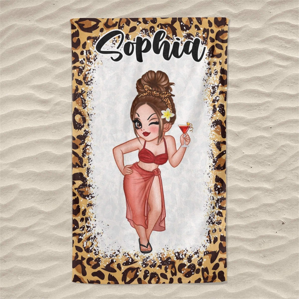 Leopard Women Summer Personalized Beach Towel