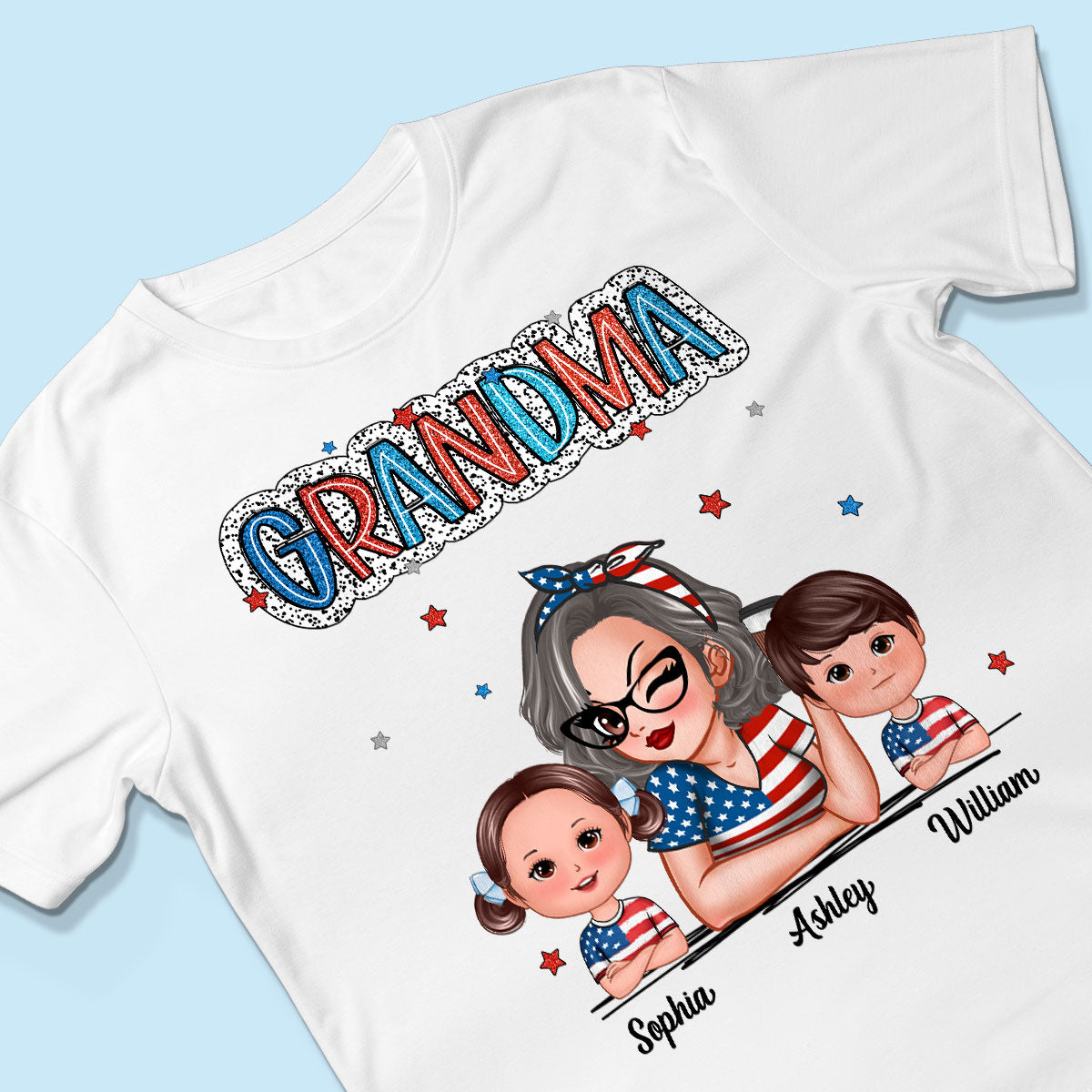 4th Of July Grandma And Grandkids Personalized Shirt, America Independence Day